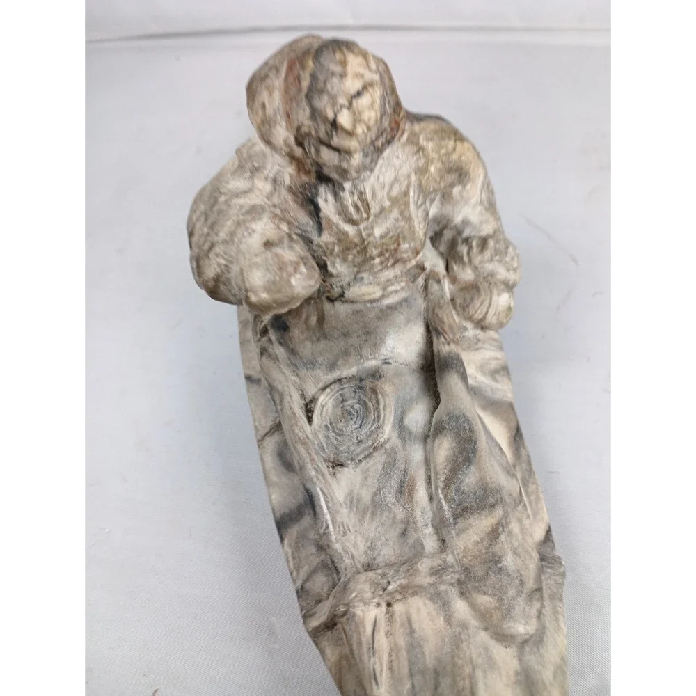 Vintage Canadian Inuit Hand Sculpted Stone Native American Canoeing 12.5